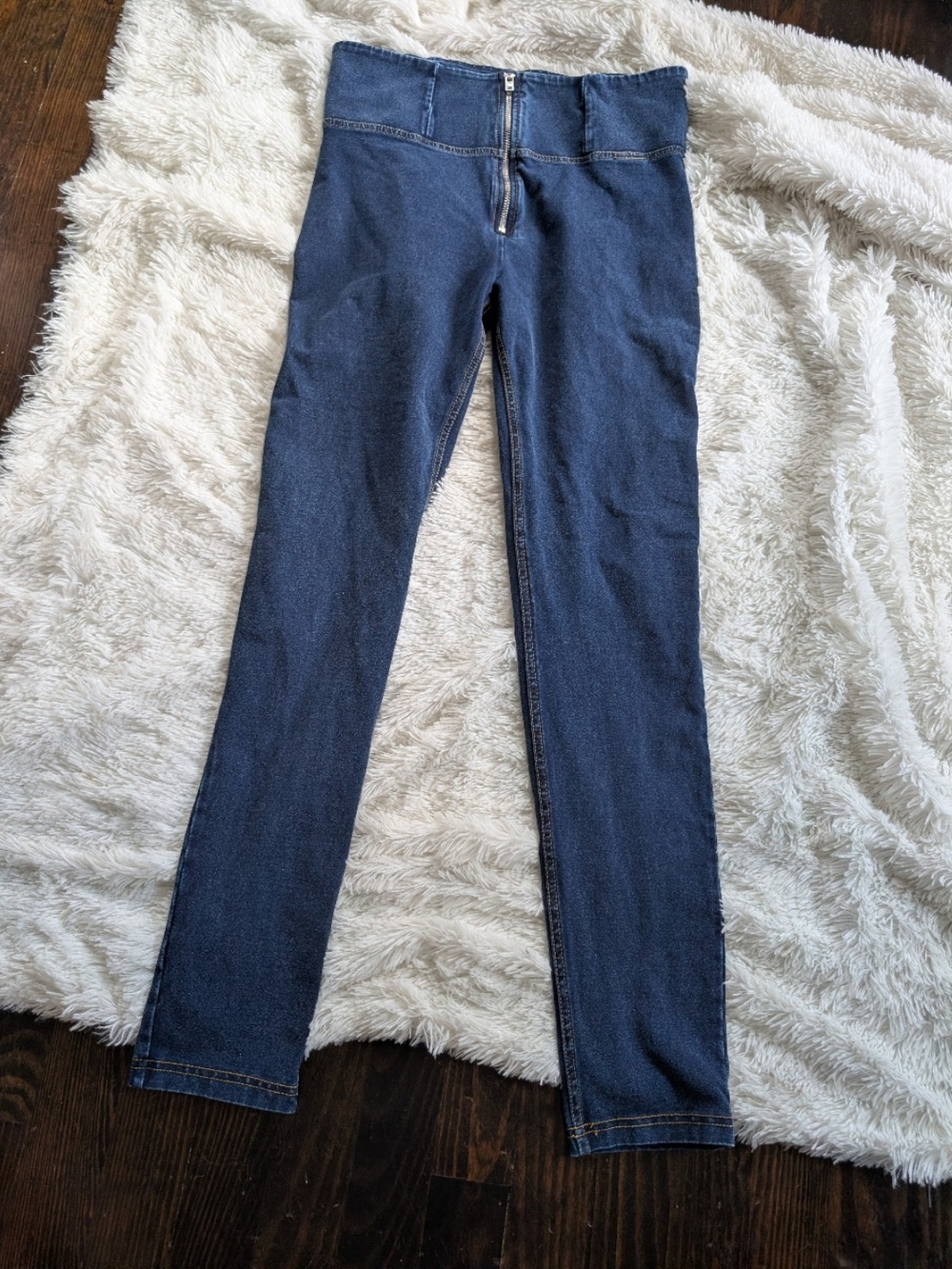 Freddy WR.UP Navy Blue Denim Jegging Jeans Front Zipper Size 8